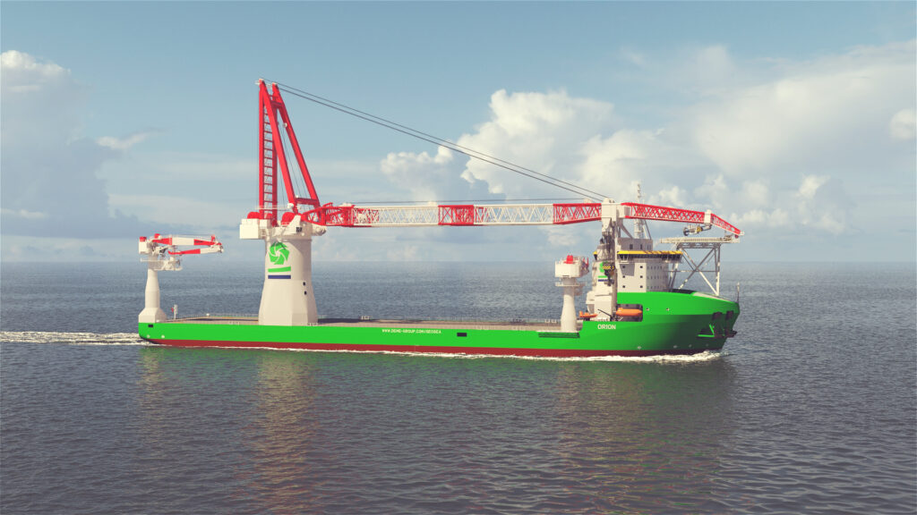 DEME Orion sailing render side view
