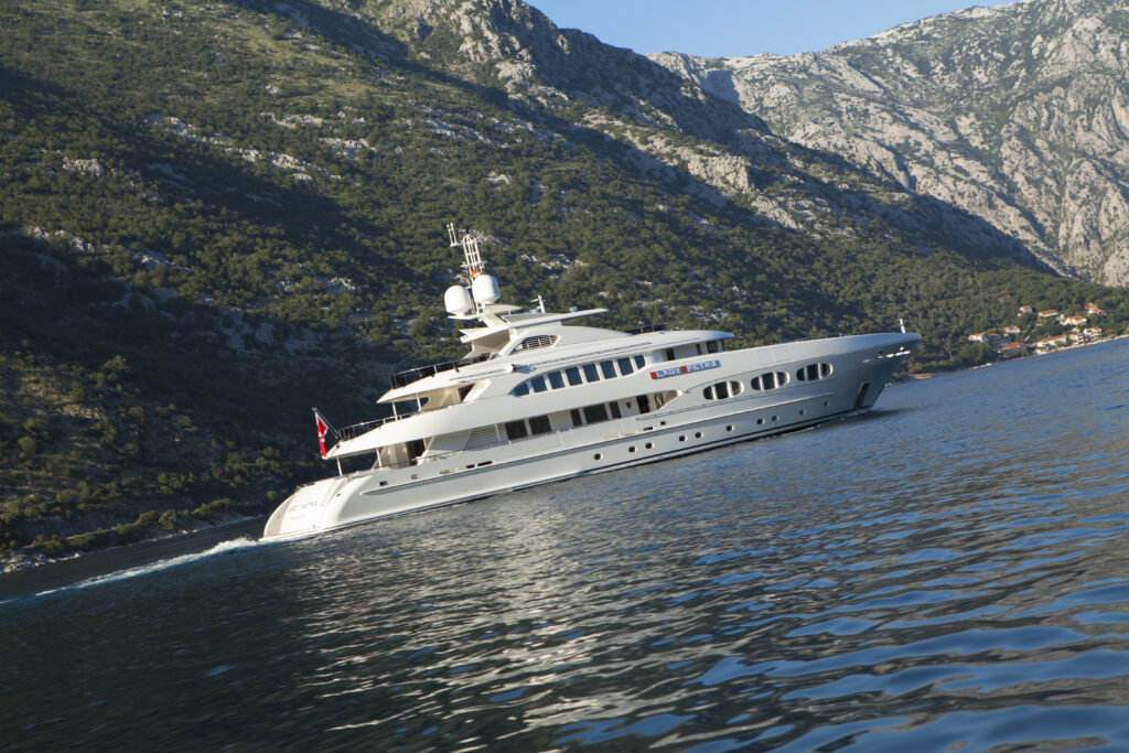 Heesen Yachts Lady Petra at sea side view