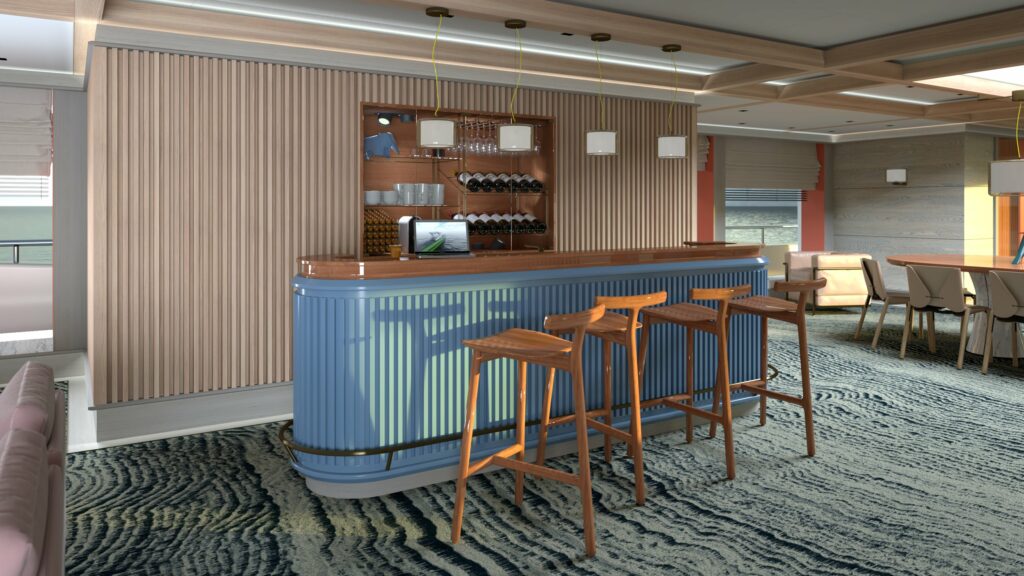 Interior design yacht bar