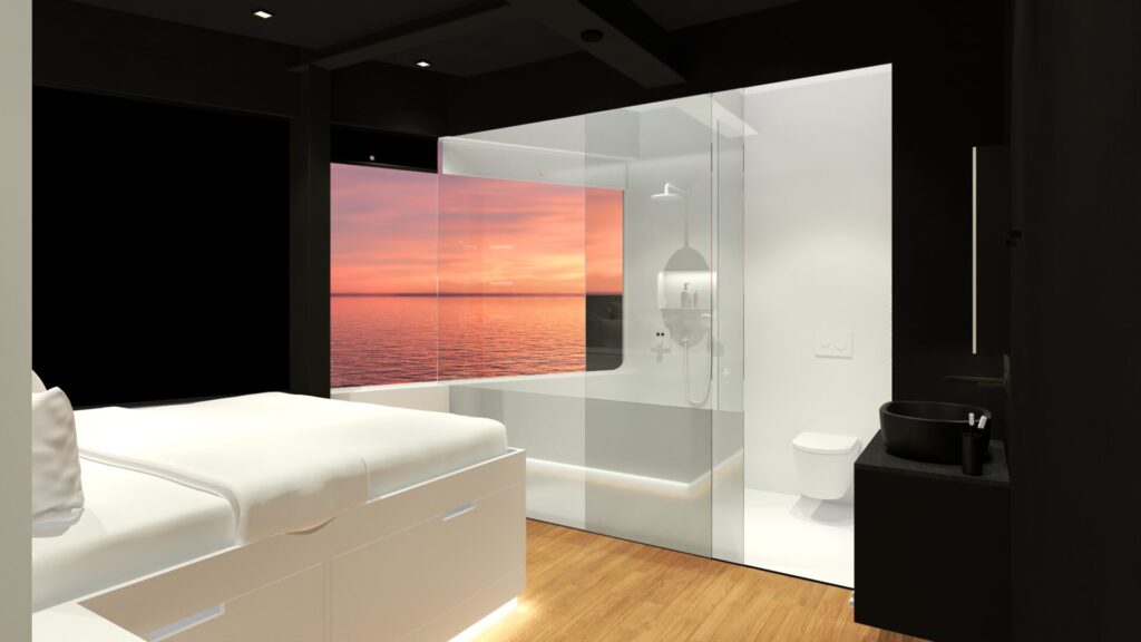 View of Oceandiva bathroom from bedroom