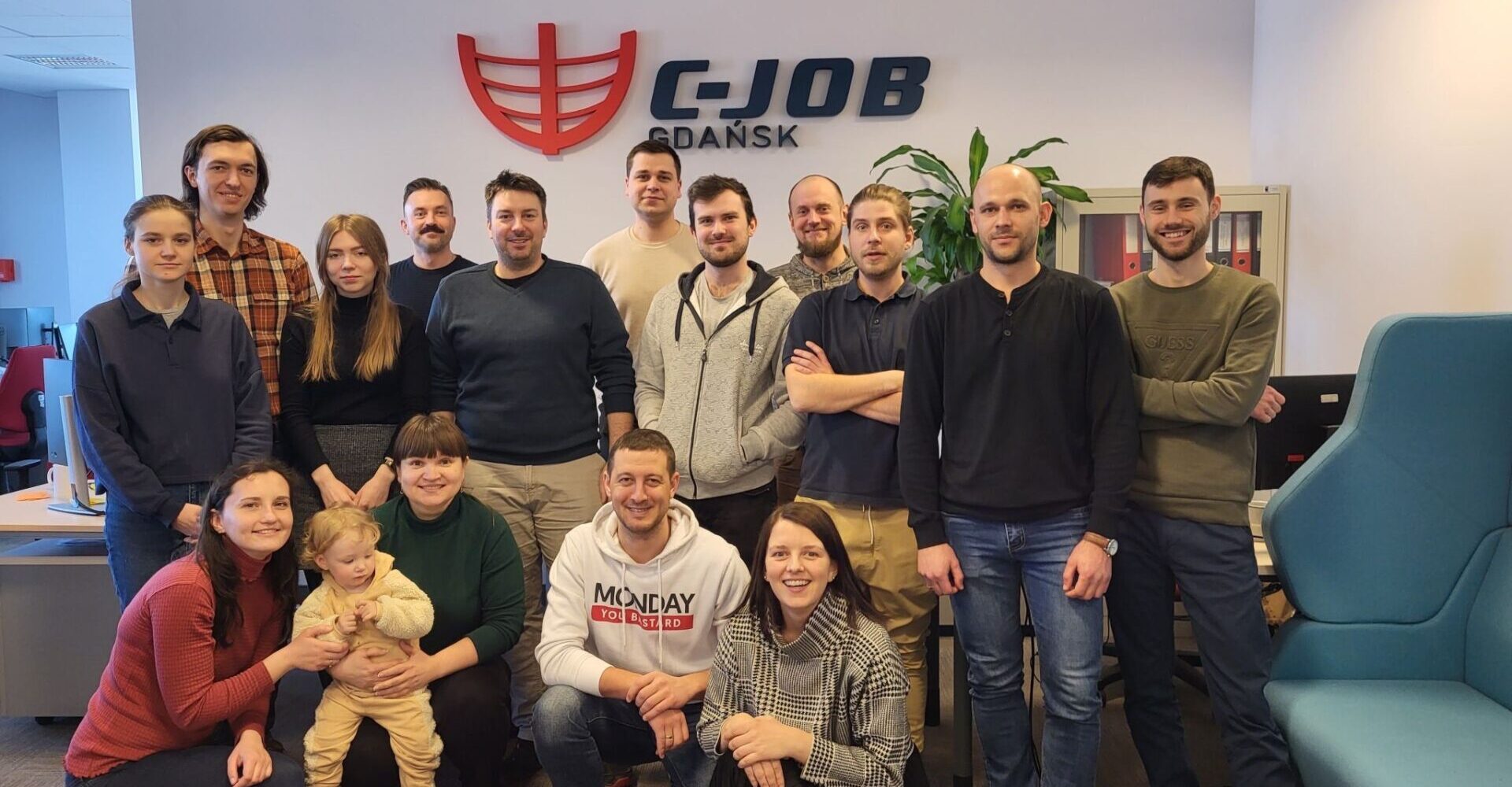 C-Job Gdansk group photo in office