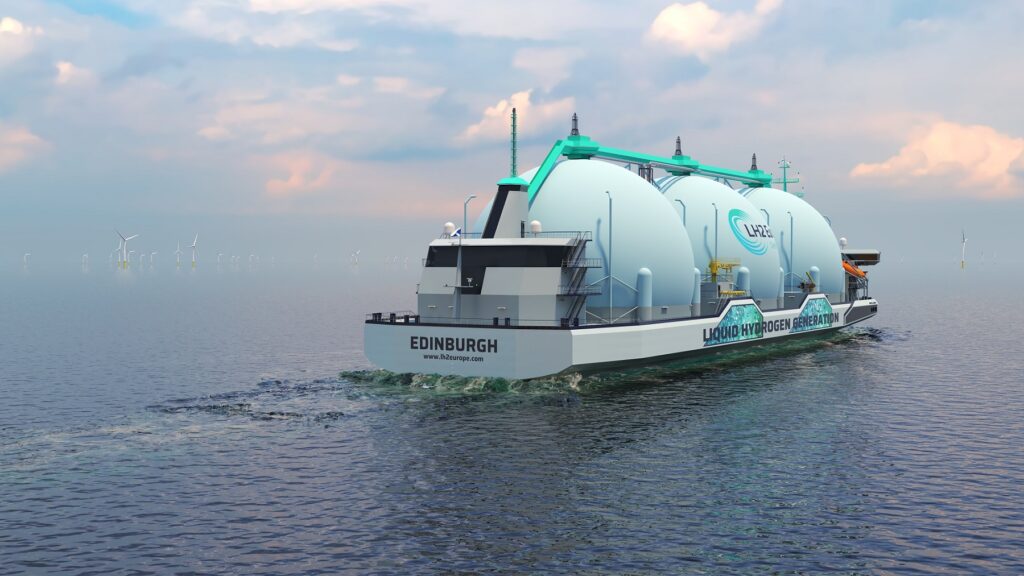 LH2 Europe C-Job Naval Architects liquid hydrogen tanker back view